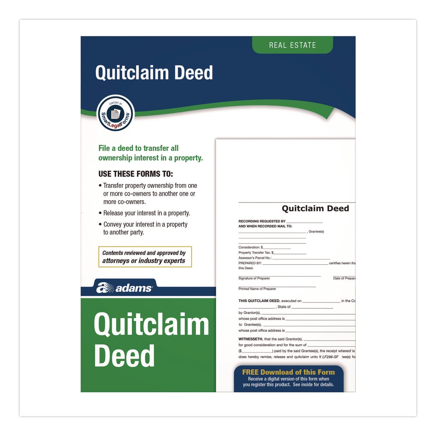adams-r-quitclaim-deed-forms-with-instructions-and-free-downloads-one-part-no-copies-8-5-x-11-4-forms-total-abflf298_1